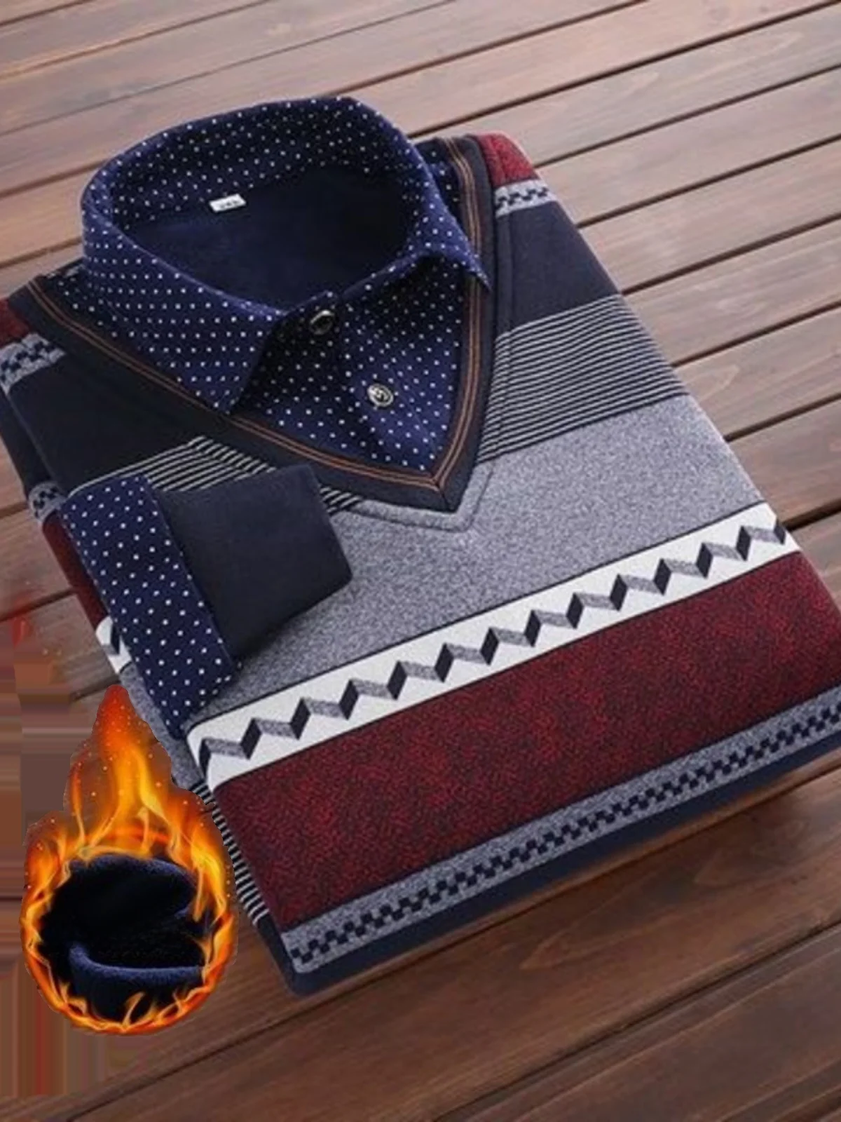 Thiened Fce Warmth Underwear irt Collar Slim Fit Dad Base irt Fake Two-Piece Design Winter Season Long Sve Knitwear
Thiened Fce Warmth Underwear irt Collar Slim Fit Dad Base irt Fake Two-Piece Design Winter Season Long Sve Knitwear