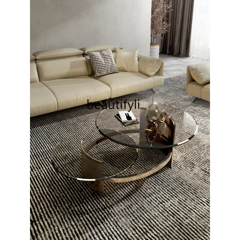 x1Modern Light Luxury Coffee Table Small Apartment round Tea Table Tempered Glass Nordic Creative Designer Living Room Furniture
x1Modern Light Luxury Coffee Table Small Apartment round Tea Table Tempered Glass Nordic Creative Designer Living Room Furniture