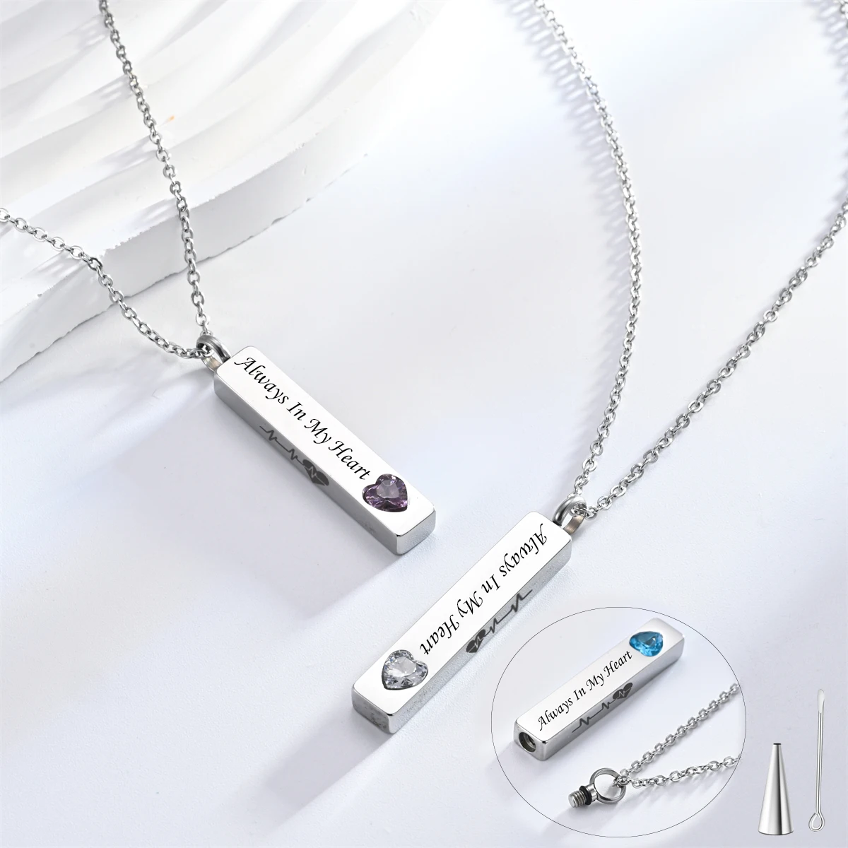 Always In My Heart Cremation Urn Pendant with Crystal Necklace for Women Men Memorial Ash Hair Stainless Steel Keepsake
Always In My Heart Cremation Urn Pendant with Crystal Necklace for Women Men Memorial Ash Hair Stainless Steel Keepsake