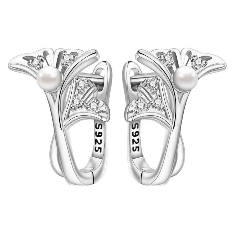 925 sterling silver stone-inlaid ginkgo tassel pearl earring Black gold ear loops zircon Fit Charms Fine Jewelry Gift For Women
925 sterling silver stone-inlaid ginkgo tassel pearl earring Black gold ear loops zircon Fit Charms Fine Jewelry Gift For Women