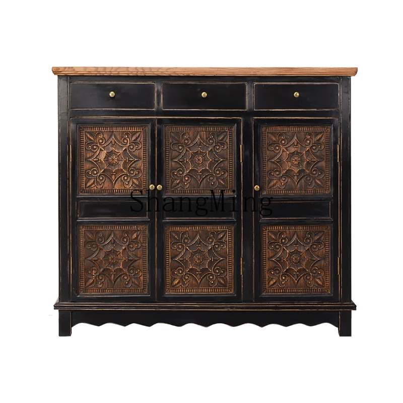 FG new Chinese style retro old side cabinet furniture solid elm shoe cabinet corridor partition cabinet
FG new Chinese style retro old side cabinet furniture solid elm shoe cabinet corridor partition cabinet