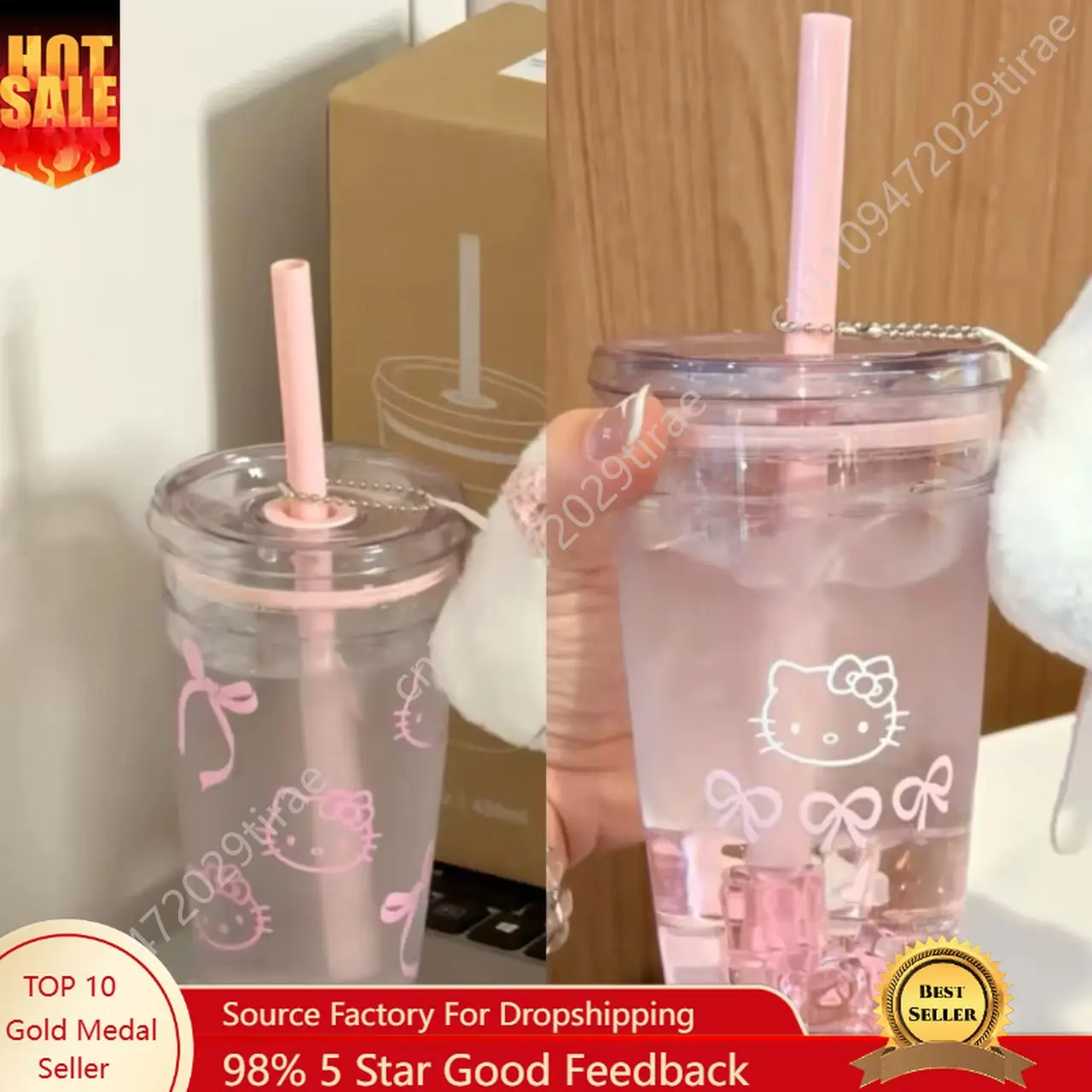 Hello Kitty Pink Straw Cup with Lid Plastic Student Portable Cup KT Cat Transparent Plastic Water Cup Gift Cos Accessories
Hello Kitty Pink Straw Cup with Lid Plastic Student Portable Cup KT Cat Transparent Plastic Water Cup Gift Cos Accessories