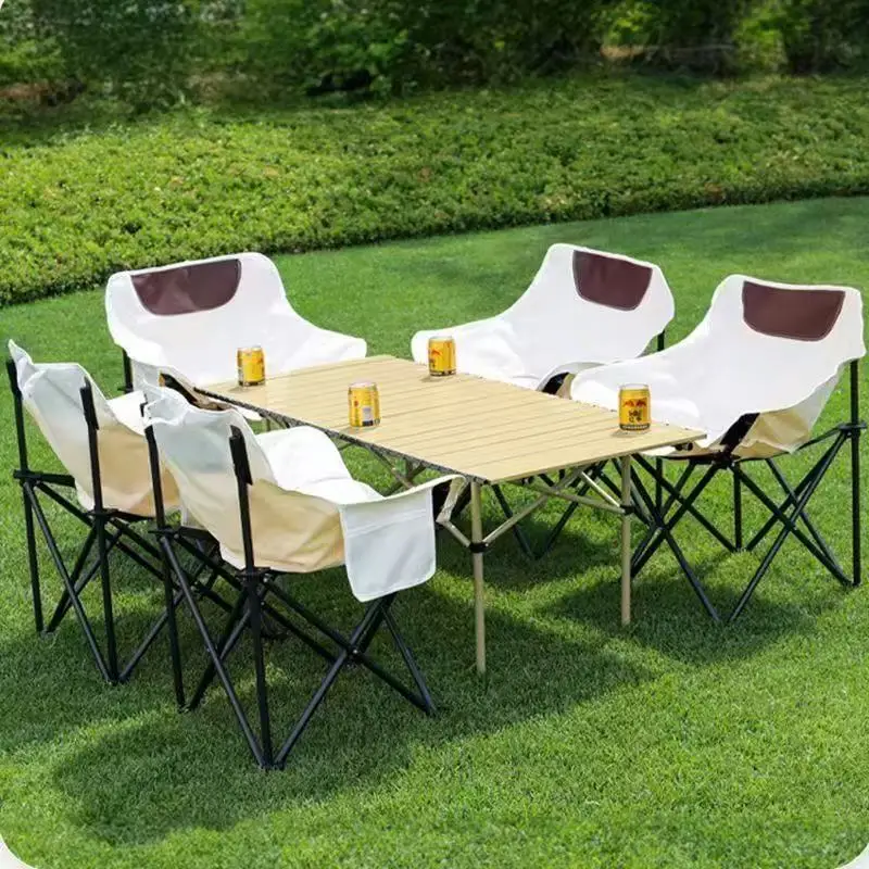 Outdoor Stainless Steel Folding Table and Chair Set with Oxford Cloth-Portable 6-Person for Camping and Barbecue
Outdoor Stainless Steel Folding Table and Chair Set with Oxford Cloth-Portable 6-Person for Camping and Barbecue