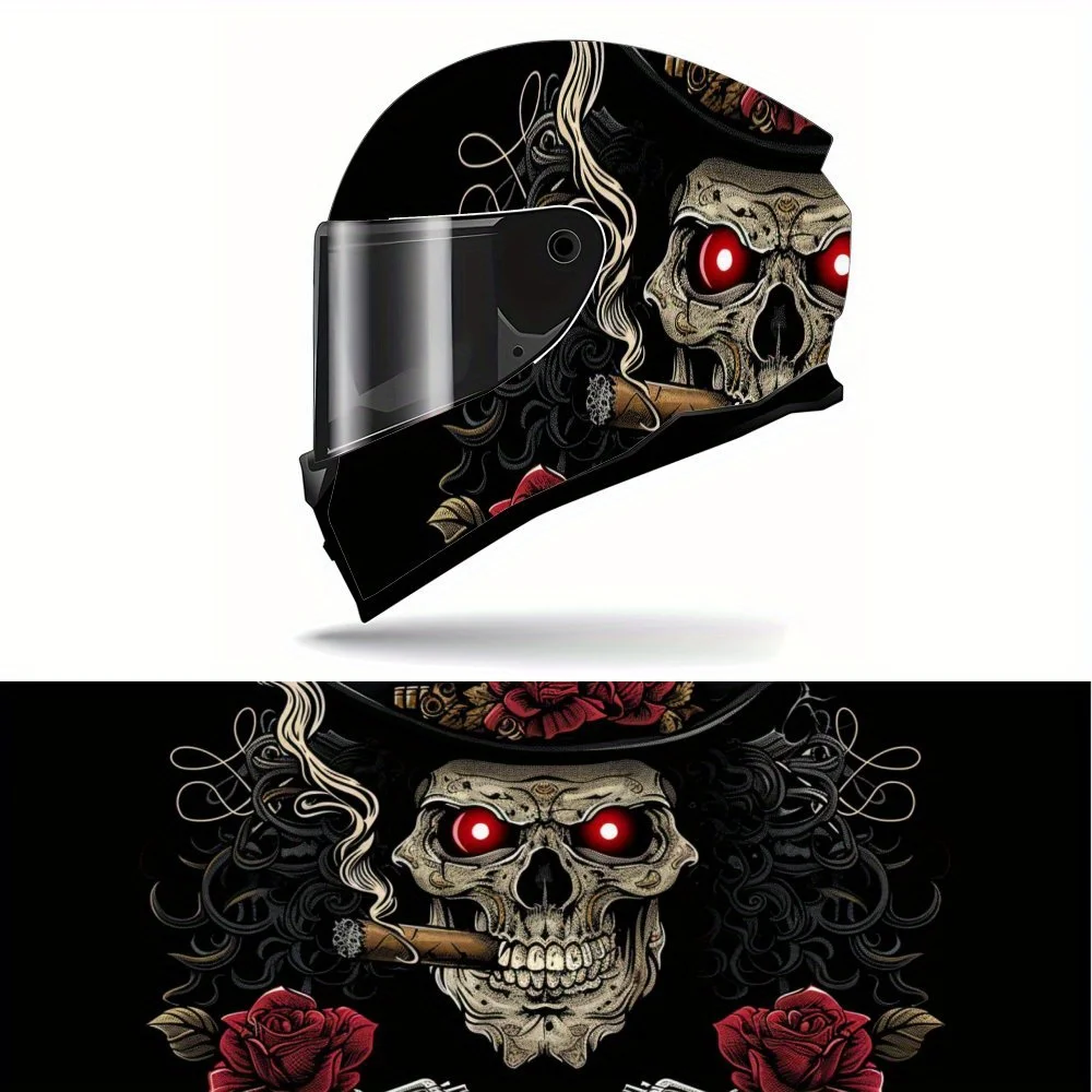 Smoking Skull Pattern Helmet Paint - Waterproof, Detachable Label for Motorcycle Helmet, Scratch Resistant, Universal Size, No R
Smoking Skull Pattern Helmet Paint - Waterproof, Detachable Label for Motorcycle Helmet, Scratch Resistant, Universal Size, No R
