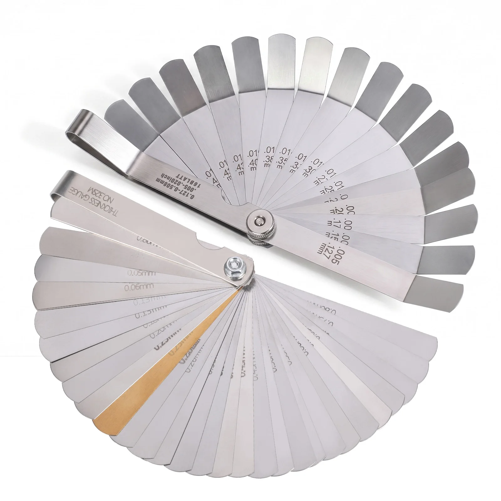 Rangefinder 32 Piece Feeler Gauge Stainless Steel / 0.127 to 1MM 16 Blades Measurment Tool Feeler Gauge Various Specifications
Rangefinder 32 Piece Feeler Gauge Stainless Steel / 0.127 to 1MM 16 Blades Measurment Tool Feeler Gauge Various Specifications