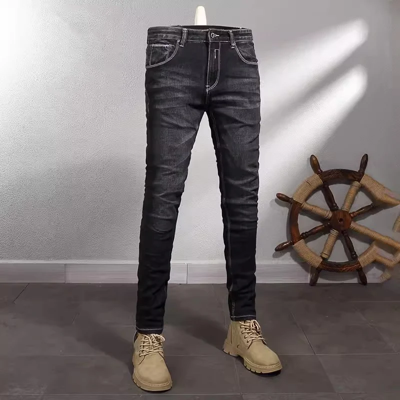 Italian Style Fashion Men Jeans High Quality Retro Black Gray Stretch Slim Ripped Jeans Men Vintage Designer Denim Pants Hombre
Italian Style Fashion Men Jeans High Quality Retro Black Gray Stretch Slim Ripped Jeans Men Vintage Designer Denim Pants Hombre