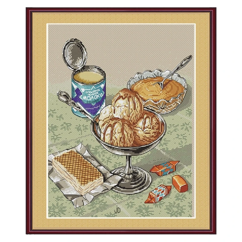 Cross-stitch set for ice cream and wafer cookies, magazine style 28ct, 18ct, 14ct, 11ct embroidery fabric, hand-embroidery mater
Cross-stitch set for ice cream and wafer cookies, magazine style 28ct, 18ct, 14ct, 11ct embroidery fabric, hand-embroidery mater