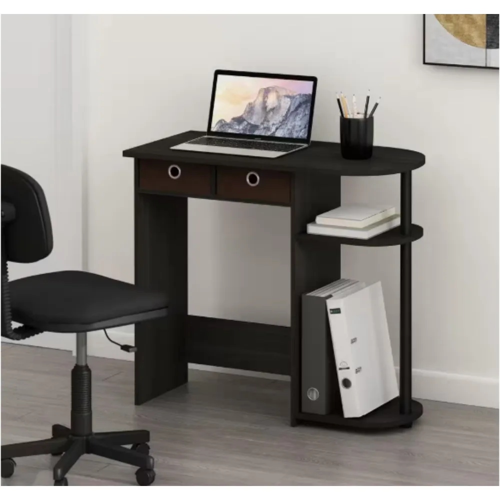 32 in. Rectangular Oak and Stainless Steel 2 Drawer Computer Desk with Built-In Storage, fit in to any of your home decor 
32 in. Rectangular Oak and Stainless Steel 2 Drawer Computer Desk with Built-In Storage, fit in to any of your home decor