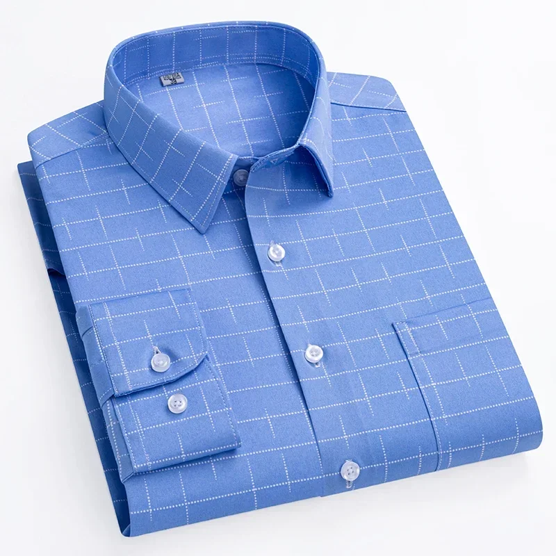 New Men's Stretch Anti-Wrinkle Striped Shirt Men's Long Sleeve Formal Plaid Shirt Men's Slim Fit Social Business Shirt S-5XL
New Men's Stretch Anti-Wrinkle Striped Shirt Men's Long Sleeve Formal Plaid Shirt Men's Slim Fit Social Business Shirt S-5XL