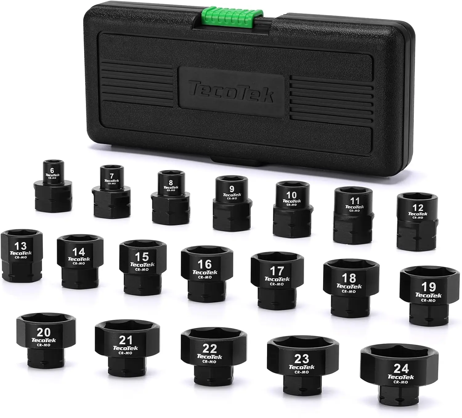 19-Piece 3/8-Inch Drive Metric Low Profile Impact Socket Set, Stubby Sockets 6-24mm No Skips, Cr-Mo
19-Piece 3/8-Inch Drive Metric Low Profile Impact Socket Set, Stubby Sockets 6-24mm No Skips, Cr-Mo