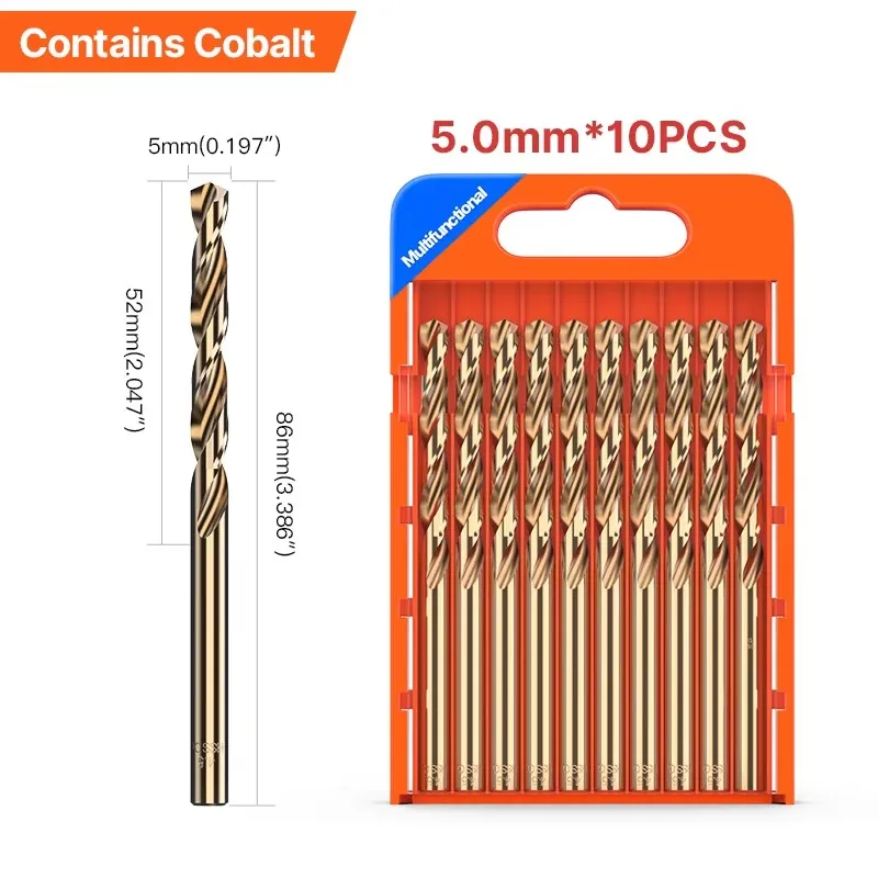 HUHAO 10 шт. M43 содержит кобальтовые спиральные сверла для сверления отверстий, дрель из нержавеющей стали, сверло с круглым хвостовиком, сверло из сплава для металла
HUHAO 10 шт. M43 содержит кобальтовые спиральные сверла для сверления отверстий, дрель из нержавеющей стали, сверло с круглым хвостовиком, сверло из сплава для металла
