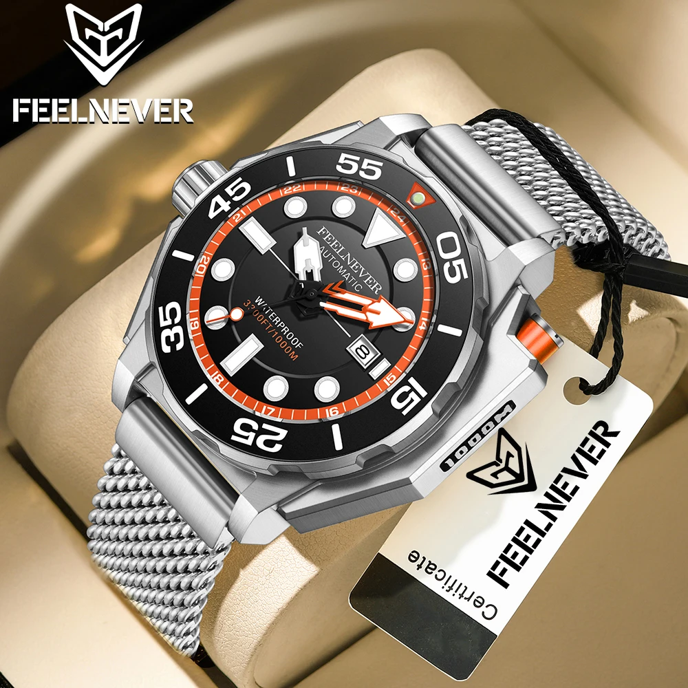 FeelNever Top brand Men Luxury Watch 1000m Waterproof BGW9 Super luminous relogios masculinos Automatic Mechanical Watches+BOX
FeelNever Top brand Men Luxury Watch 1000m Waterproof BGW9 Super luminous relogios masculinos Automatic Mechanical Watches+BOX
