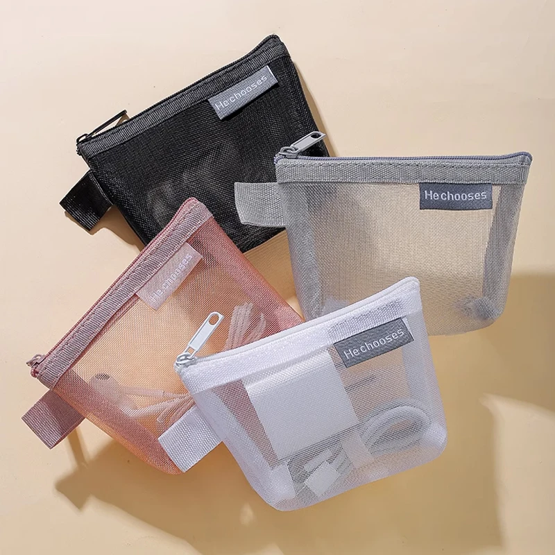 Mini Clear Nylon Mesh Cosmetic Bags Cute Women Small Lipstick Makeup Bags Pouch Data Line Key Earphone Organizer Case
Mini Clear Nylon Mesh Cosmetic Bags Cute Women Small Lipstick Makeup Bags Pouch Data Line Key Earphone Organizer Case