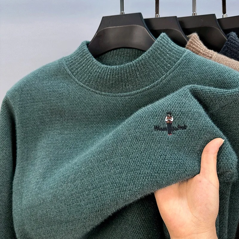 Light luxury brand round neck sweater knitted plush thicken warm pullover cartoon character embroidery fashion golf men's wear
Light luxury brand round neck sweater knitted plush thicken warm pullover cartoon character embroidery fashion golf men's wear
