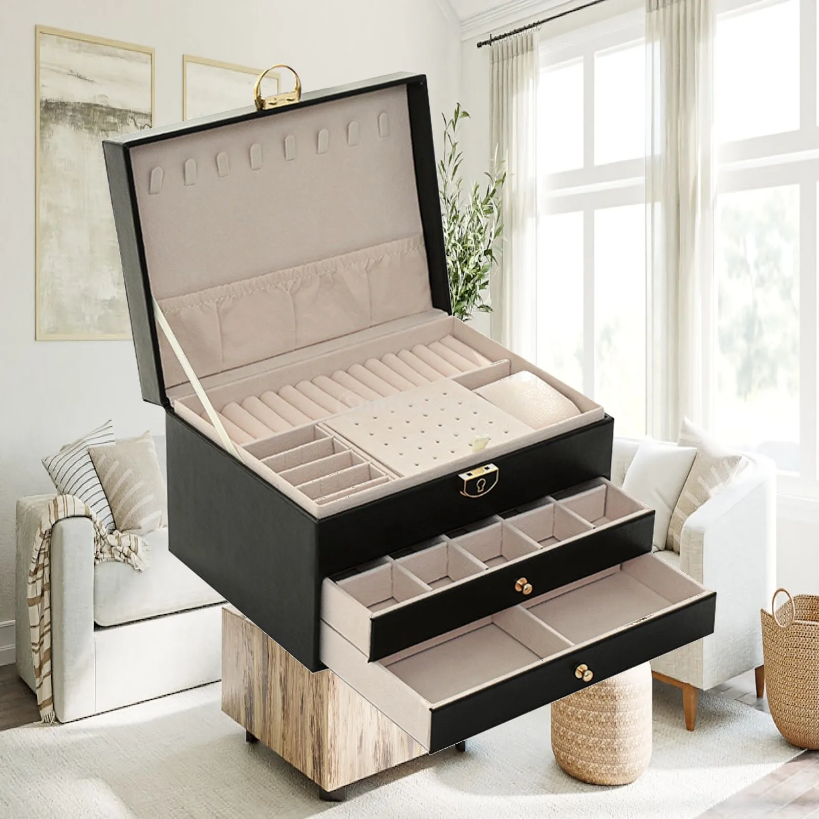 3-Layer Jewelry Organizer Box Holder for Cufflinks Christmas Travel
3-Layer Jewelry Organizer Box Holder for Cufflinks Christmas Travel