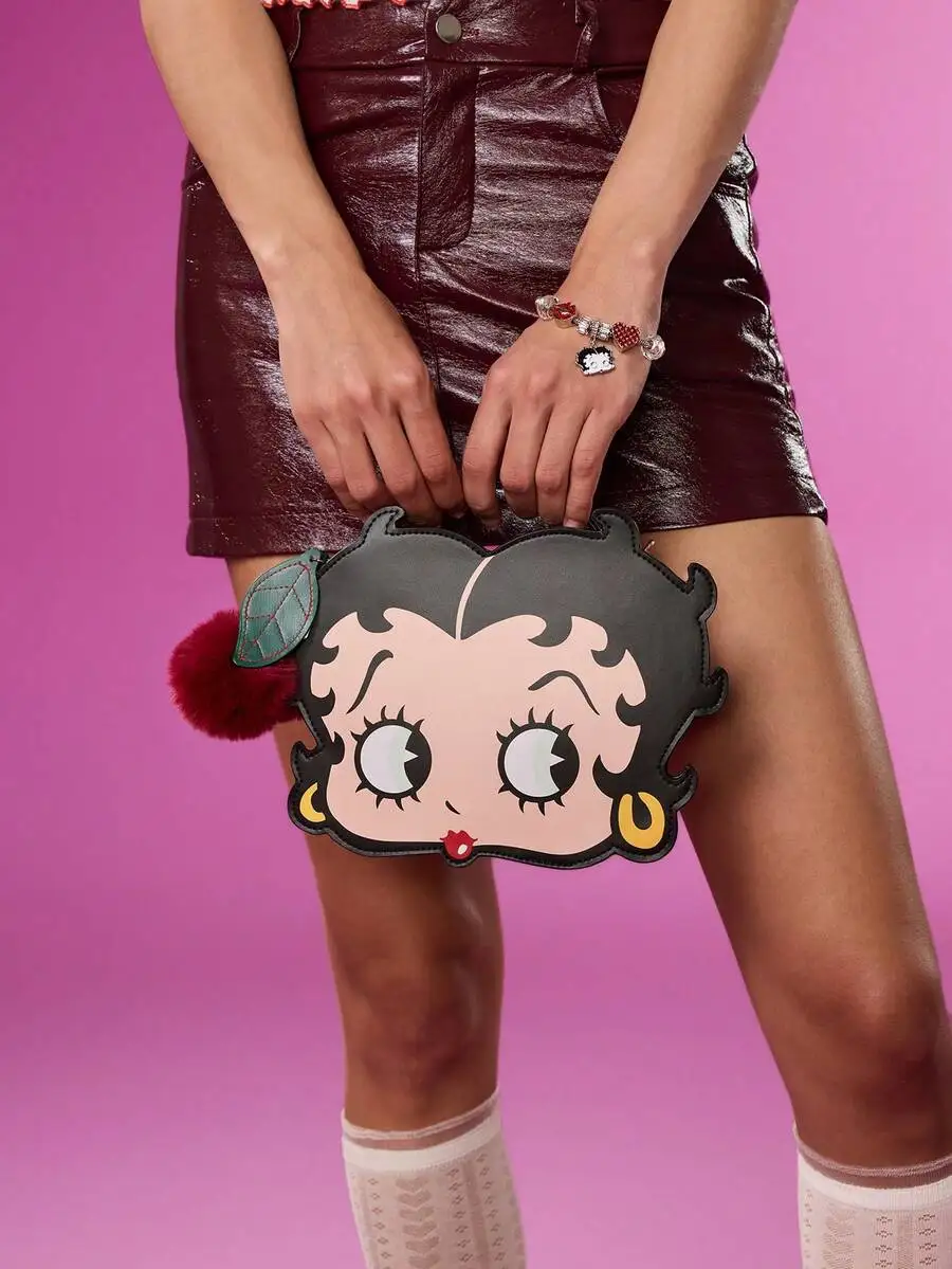 Cartoon Character PU Leather Handbag With Plush Pom Pom Decoration
Cartoon Character PU Leather Handbag With Plush Pom Pom Decoration