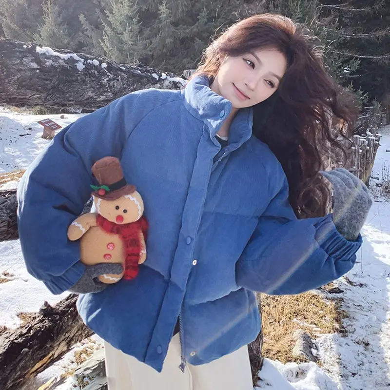 Вельветовая хлопковая куртка с воротником-стойкой, зима 2025, новая короткая куртка, толстая повседневная свободная хлопковая куртка для женщин
Вельветовая хлопковая куртка с воротником-стойкой, зима 2025, новая короткая куртка, толстая повседневная свободная хлопковая куртка для женщин