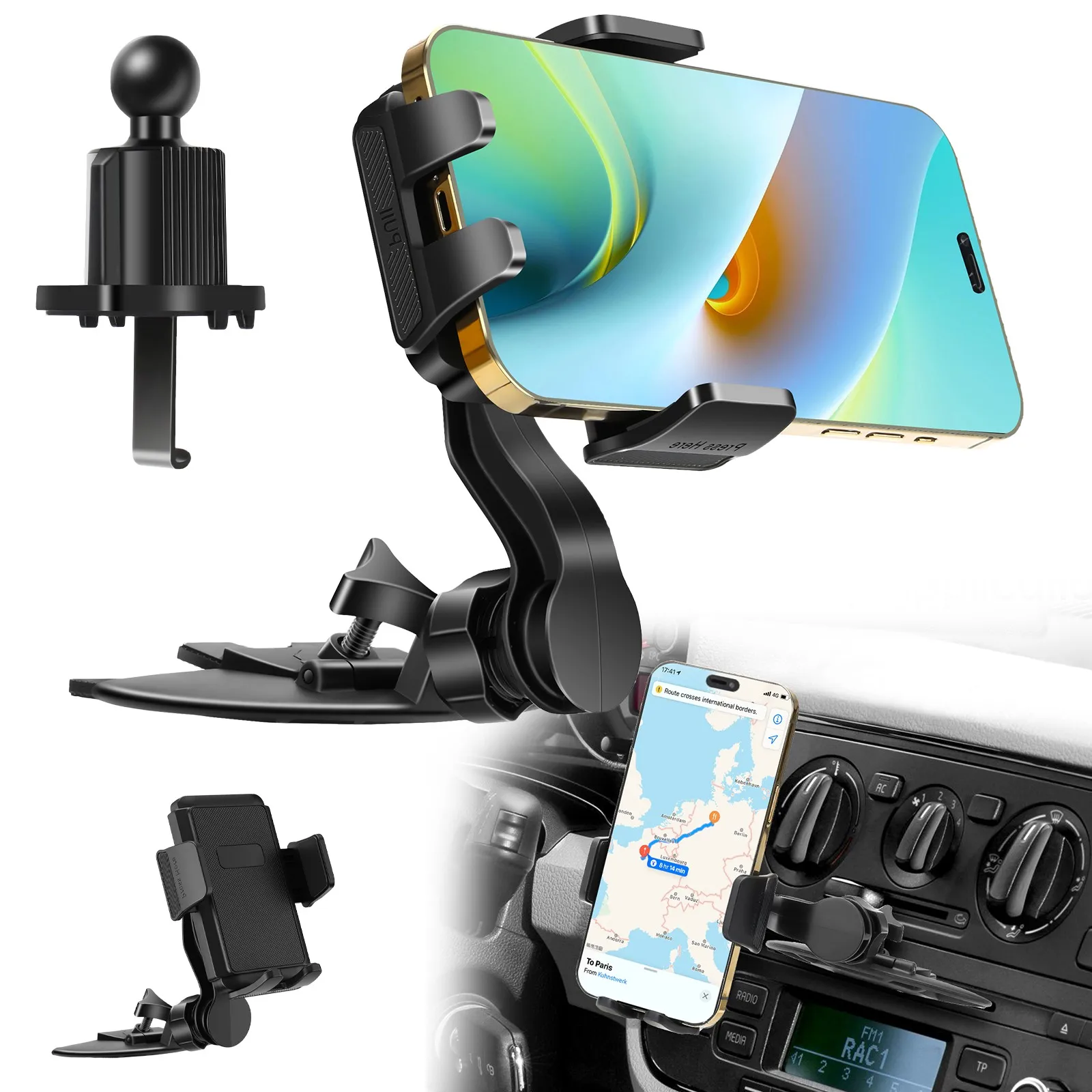 Car Phone Mount CD Slot 360° Adjustable Air Vent Holder for 4-7" iPhone Samsung
Car Phone Mount CD Slot 360° Adjustable Air Vent Holder for 4-7" iPhone Samsung