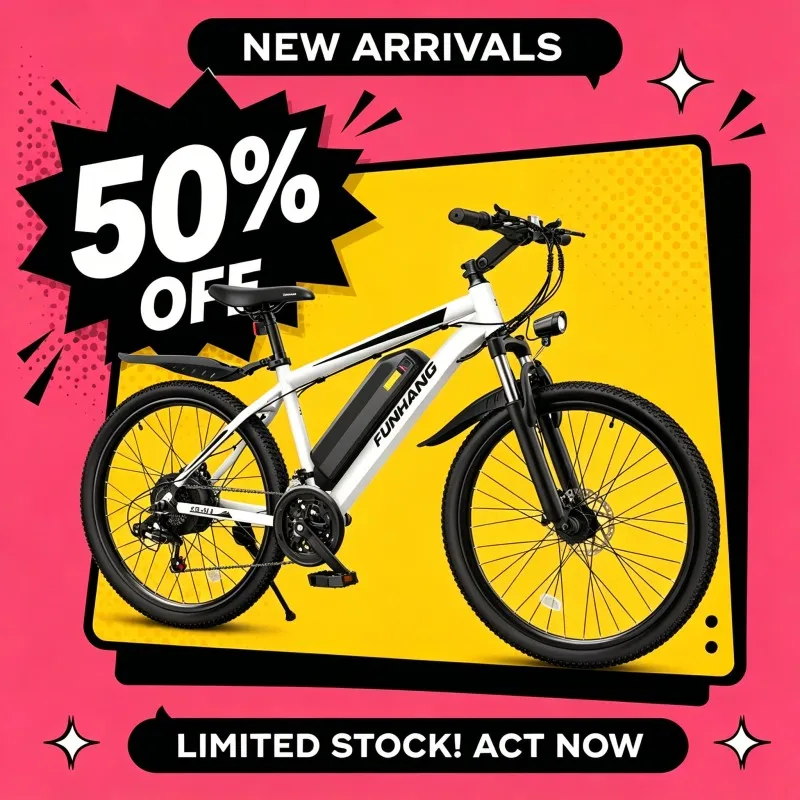 Funhang 26 Inch Adult Electric Mountain Bike 1000W Peak Motor 21.7MPH 50Miles Long Range Outdoor Ebike
Funhang 26 Inch Adult Electric Mountain Bike 1000W Peak Motor 21.7MPH 50Miles Long Range Outdoor Ebike