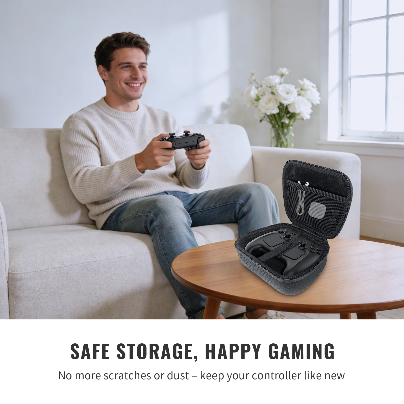 All-Black Hard EVA Travel Storage Case for Steam Controller 2 Fits Cable & Silicone Cover Shockproof Dustproof Protective Bag
All-Black Hard EVA Travel Storage Case for Steam Controller 2 Fits Cable & Silicone Cover Shockproof Dustproof Protective Bag