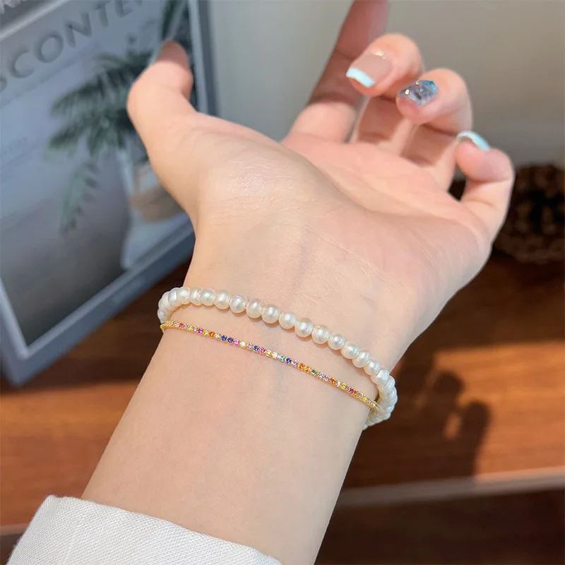 Luxury Natural Pearls Chain Bracelets for Women Colorful Rhinestone Zircon Link Adjust Bracelet Girl Wedding Jewelry
Luxury Natural Pearls Chain Bracelets for Women Colorful Rhinestone Zircon Link Adjust Bracelet Girl Wedding Jewelry