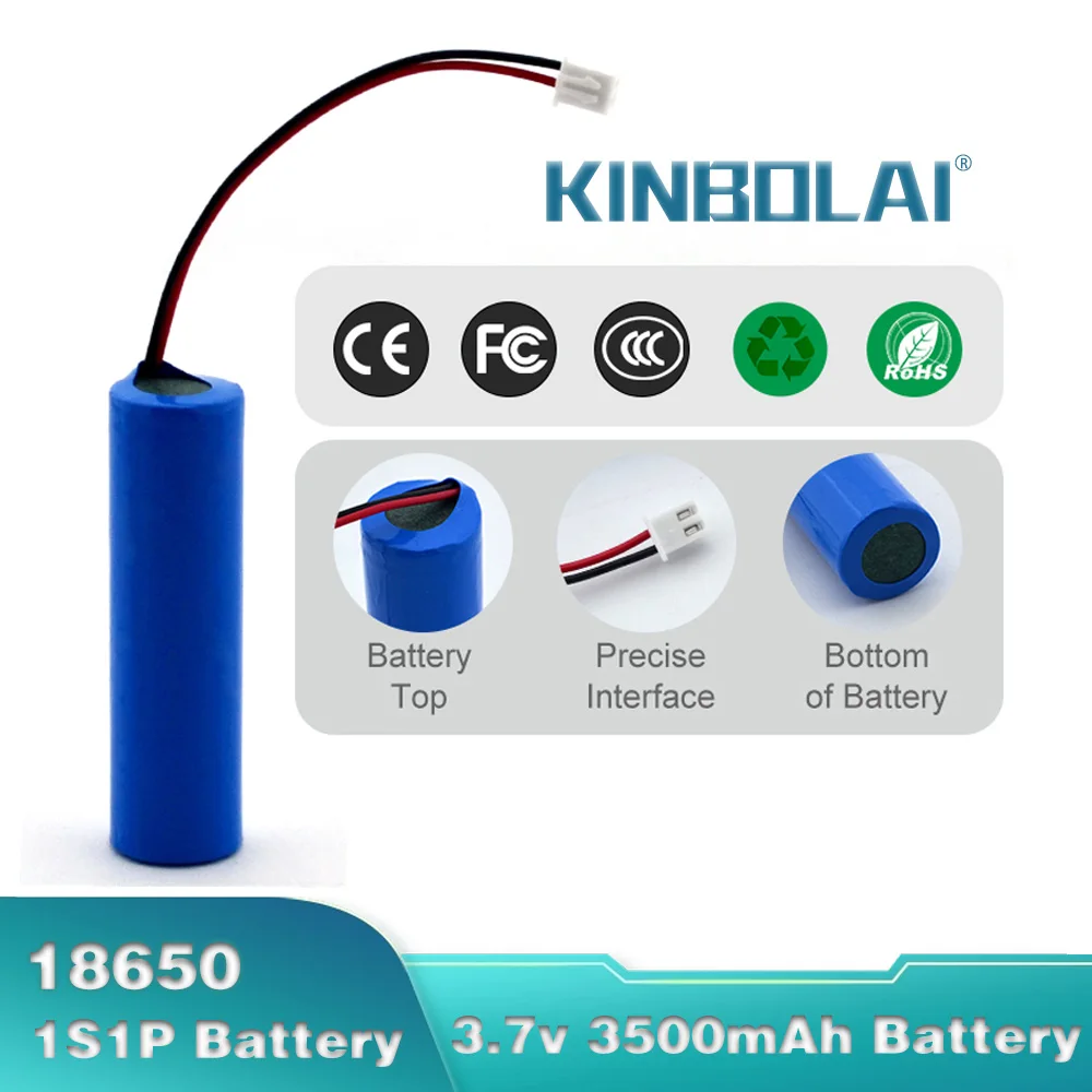 New 3.7V 3500mAh 18650 1S1P rechargeable lithium battery with PH2.0-2P PCB for fishing LEDLight Bluetooth speaker
New 3.7V 3500mAh 18650 1S1P rechargeable lithium battery with PH2.0-2P PCB for fishing LEDLight Bluetooth speaker