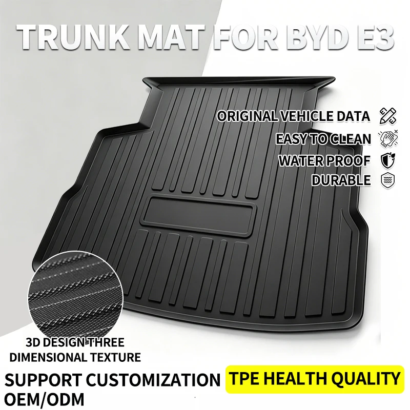 All Weather Waterproof Durable TPE Material Car Trunk Mat for BYD E3 2020 to 2023
All Weather Waterproof Durable TPE Material Car Trunk Mat for BYD E3 2020 to 2023
