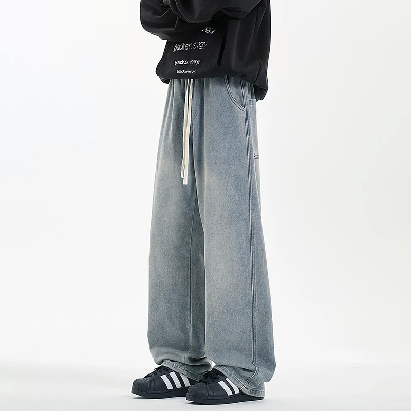 New Men's Jeans Washed Jeans Pants Unisex Drawstring Denim Pants Male Streetwear Korean Straight cylinder loose Cowboy Trousers
New Men's Jeans Washed Jeans Pants Unisex Drawstring Denim Pants Male Streetwear Korean Straight cylinder loose Cowboy Trousers