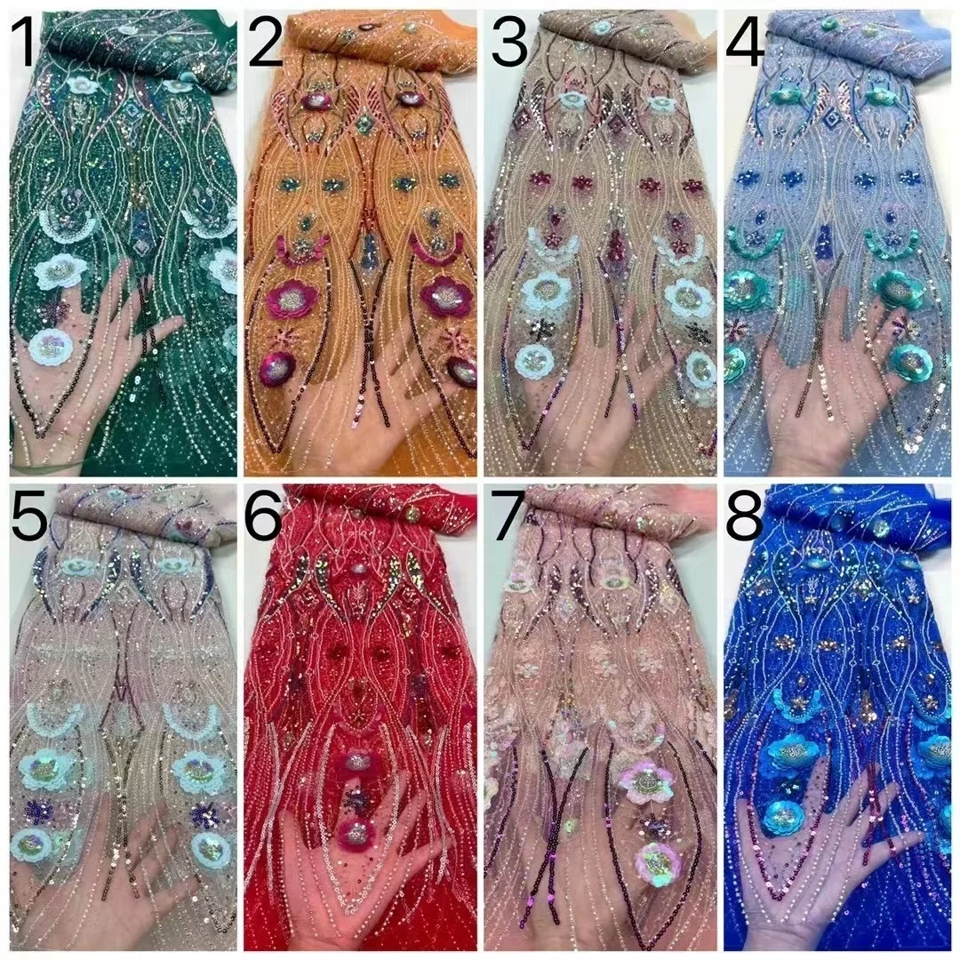 Latest New High Quality African Lace Fabric Nigerian French Tulle Mesh Lace Fabric With Sequins Embroidery Sewing Dresses 5yard
Latest New High Quality African Lace Fabric Nigerian French Tulle Mesh Lace Fabric With Sequins Embroidery Sewing Dresses 5yard