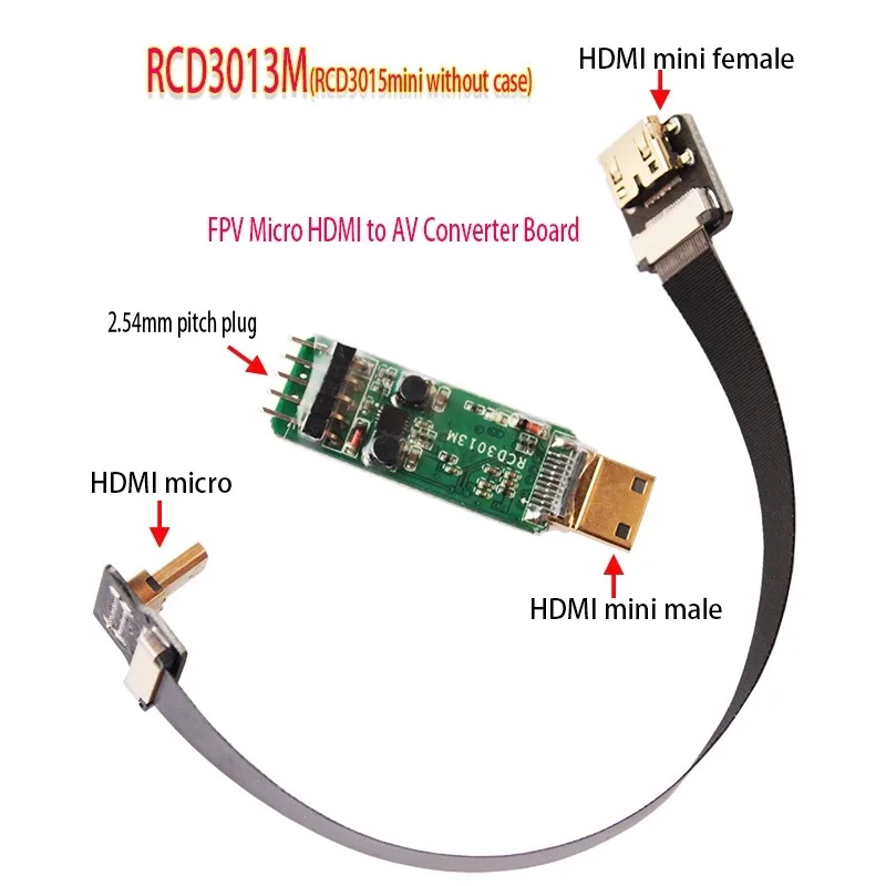 FPV Micro HDMl to AV Converter Board RCD3013M Conversion Card HDMI To AV Aerial Photography Converter for Aerial Photography
FPV Micro HDMl to AV Converter Board RCD3013M Conversion Card HDMI To AV Aerial Photography Converter for Aerial Photography