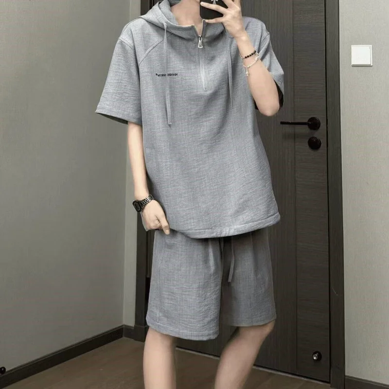 Casual Fashionable Korean Hong Kong Style Men's Sun Protection Set New Simple Street Trend Short Sleeve Shirt And Shorts
Casual Fashionable Korean Hong Kong Style Men's Sun Protection Set New Simple Street Trend Short Sleeve Shirt And Shorts