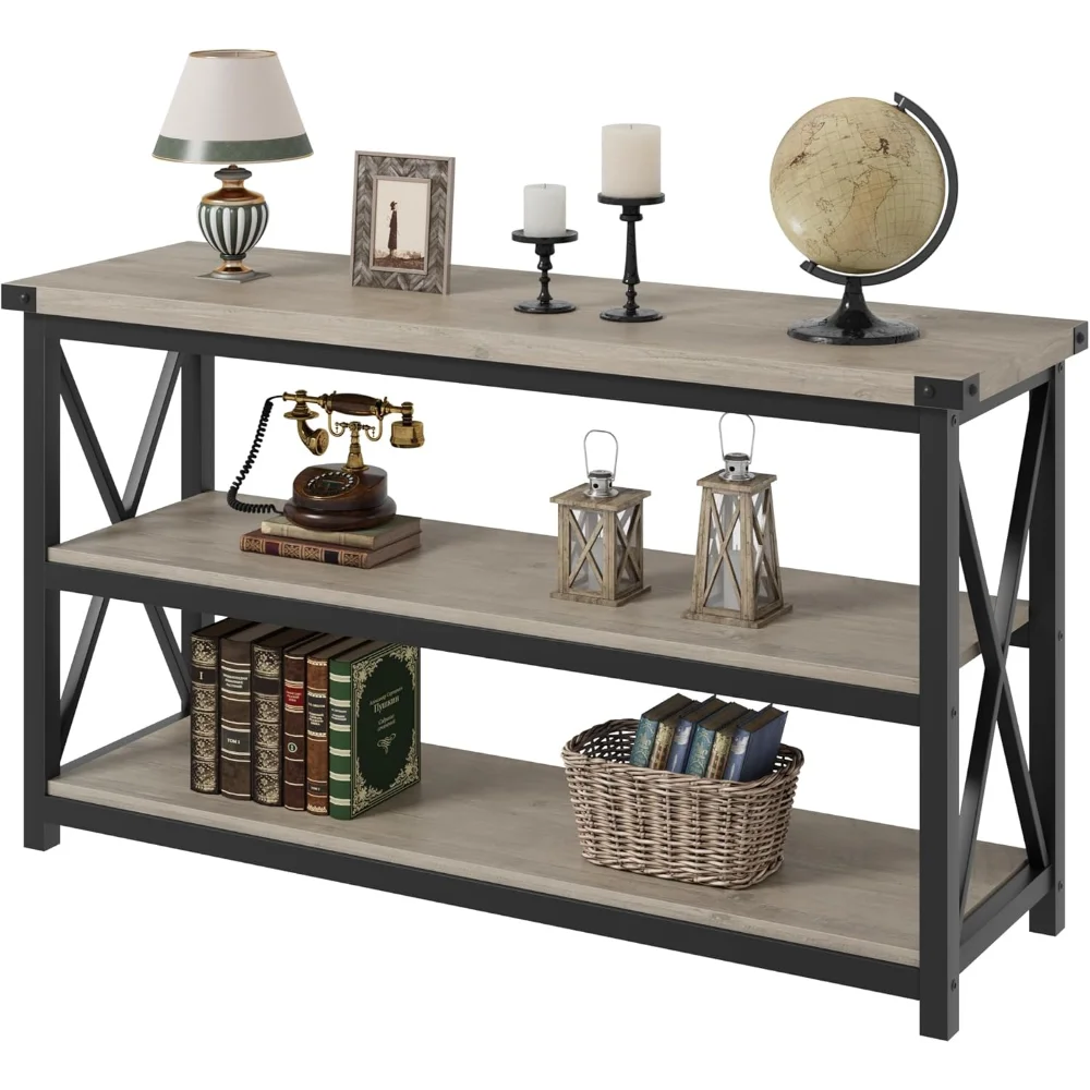 47" Long Console Table, 3-Tier Entryway Table with Storage Shelves, Rectangular Sofa Table for Entryway
47" Long Console Table, 3-Tier Entryway Table with Storage Shelves, Rectangular Sofa Table for Entryway