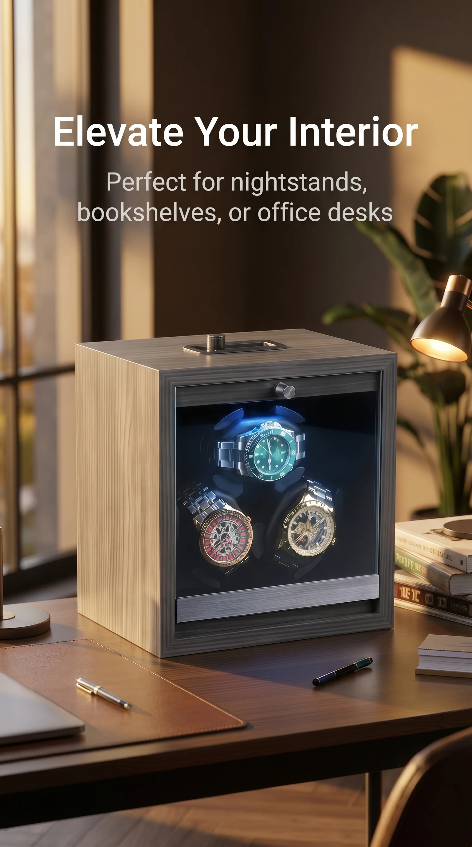 Lorvo Latest Upgraded Version Watch winder 3 Slot Blue Led Light Mabuchi Motor Watch box y3
Lorvo Latest Upgraded Version Watch winder 3 Slot Blue Led Light Mabuchi Motor Watch box y3