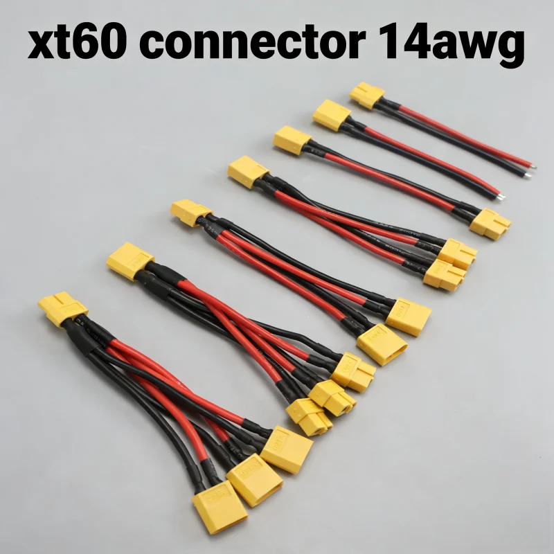 XT60 Connector Cable Set 14AWG Silicone Wire Male Female Parallel Splitter Bare Wire for RC Lipo Battery ESC FPV Drone
XT60 Connector Cable Set 14AWG Silicone Wire Male Female Parallel Splitter Bare Wire for RC Lipo Battery ESC FPV Drone