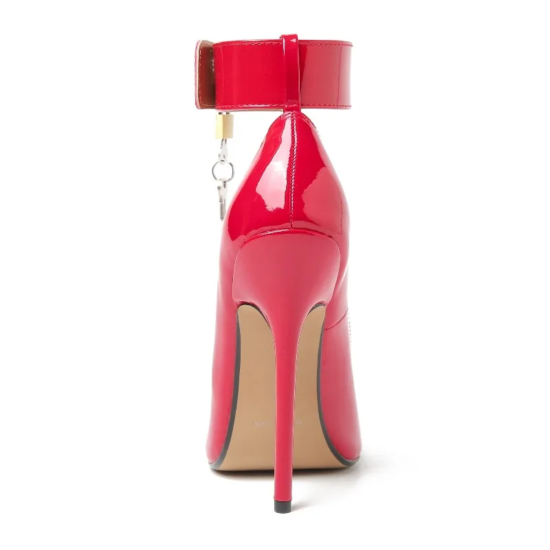 Luxury Designer Shoes for Women Patent Leather Round Toe Stiletto Heels with Lock and Key Ankle Pumps Sexy Party Shoes for Women
Luxury Designer Shoes for Women Patent Leather Round Toe Stiletto Heels with Lock and Key Ankle Pumps Sexy Party Shoes for Women