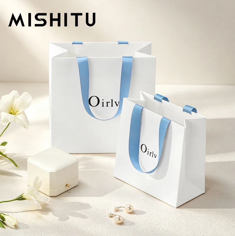 MISHITU High end Jewelry Paper Bag Jewelry Gift Bag Handbag Blue Ribbon Festival Gift Bag Jewelry Packaging Bags Customized LOGO
MISHITU High end Jewelry Paper Bag Jewelry Gift Bag Handbag Blue Ribbon Festival Gift Bag Jewelry Packaging Bags Customized LOGO