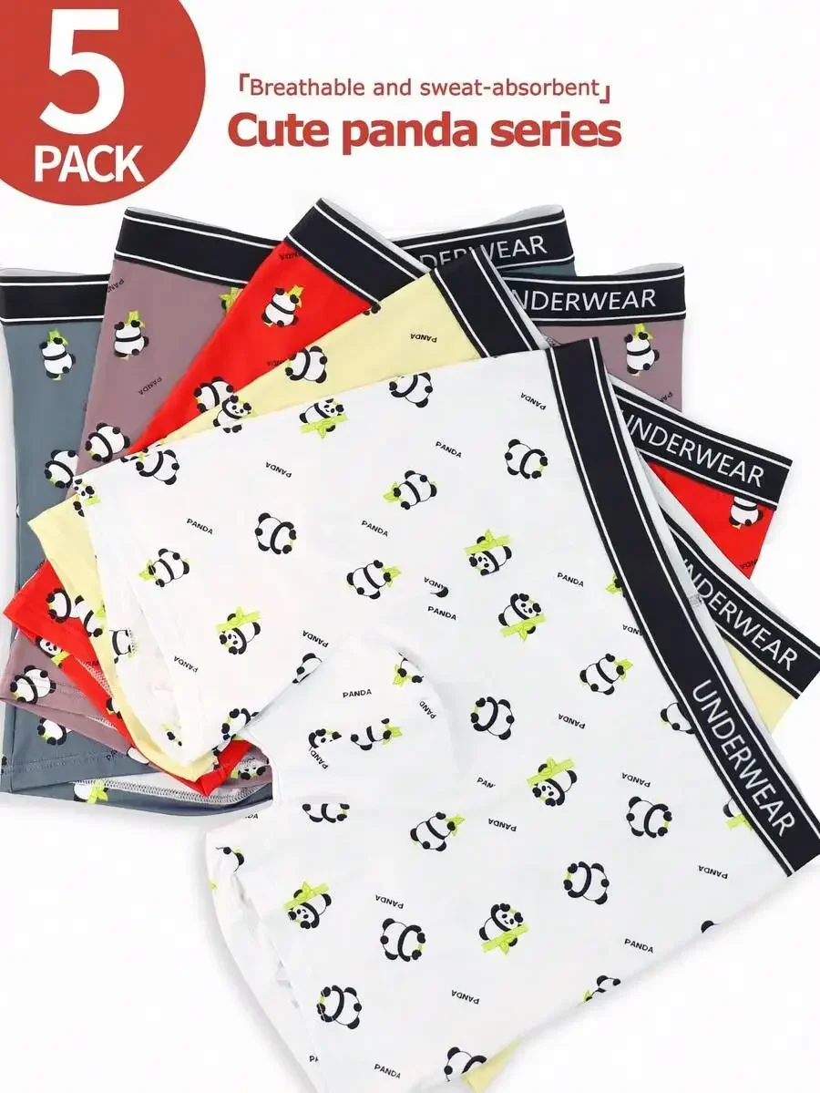 5 Pack Mens Panda Cartoon Printed Breathable Boxer Shorts
5 Pack Mens Panda Cartoon Printed Breathable Boxer Shorts