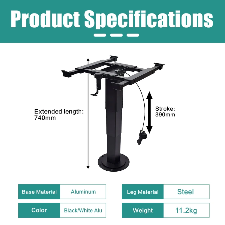 360° Rotating RV Table Leg Height Adjustable Telescopic Pedestal with 4-Way Slider for Luxury Yacht Motorhome Table Pedestal
360° Rotating RV Table Leg Height Adjustable Telescopic Pedestal with 4-Way Slider for Luxury Yacht Motorhome Table Pedestal