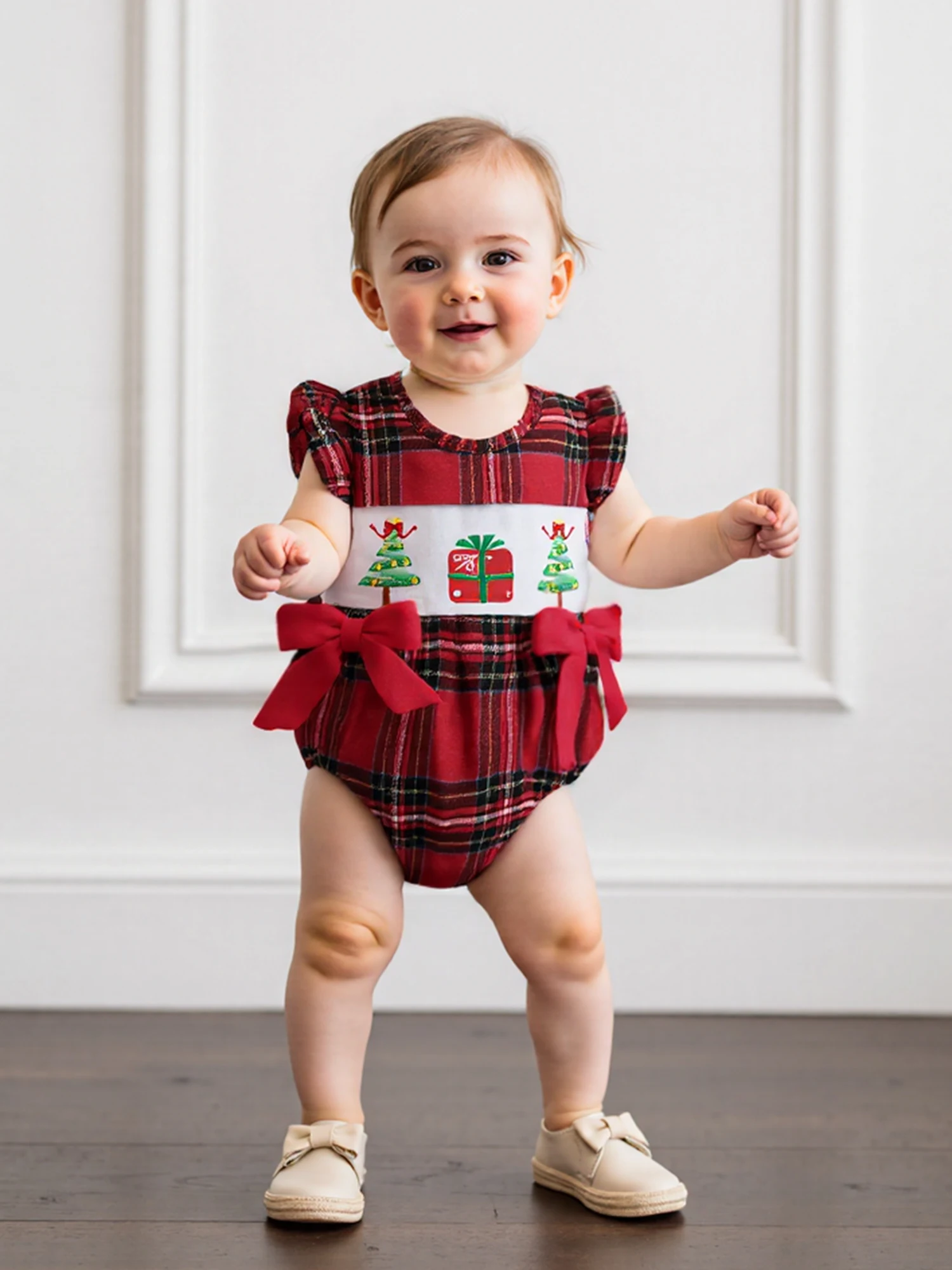 Baby Girl Summer Romper Casual Christmas Tree Embroidery Plaid Print Fly Sleeves Jumpsuit for Newborn Cute Clothes
Baby Girl Summer Romper Casual Christmas Tree Embroidery Plaid Print Fly Sleeves Jumpsuit for Newborn Cute Clothes