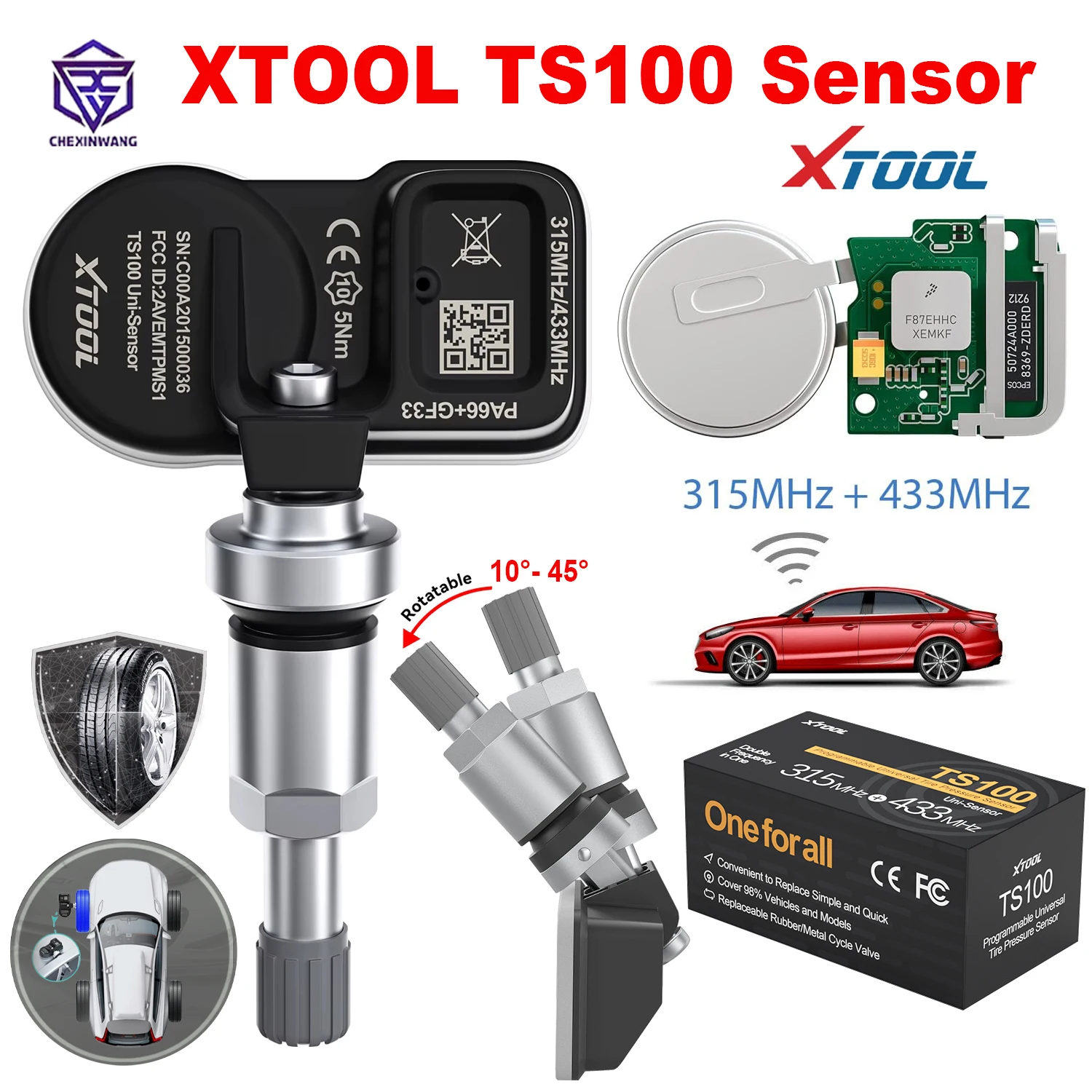 XTOOL TS100 Датчик TPMS 315/433 МГц Автомобильный монитор давления для ремонта шин Тестер Инструмент для программирования Датчик TS100 Работа с TP150 IP819TP
XTOOL TS100 Датчик TPMS 315/433 МГц Автомобильный монитор давления для ремонта шин Тестер Инструмент для программирования Датчик TS100 Работа с TP150 IP819TP