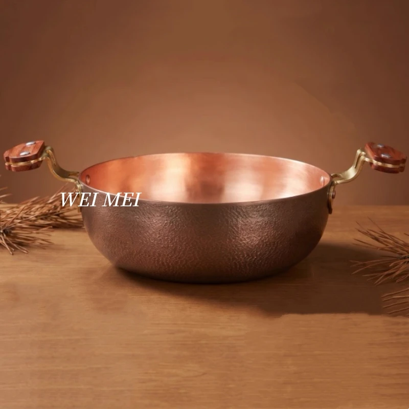 Thickened Copper Tableware Mashed Potatoes Stew Pot,Heat-Resistant Handcrafted Handle Hammer Texture Soup Pot, Pan Kitchenware
Thickened Copper Tableware Mashed Potatoes Stew Pot,Heat-Resistant Handcrafted Handle Hammer Texture Soup Pot, Pan Kitchenware
