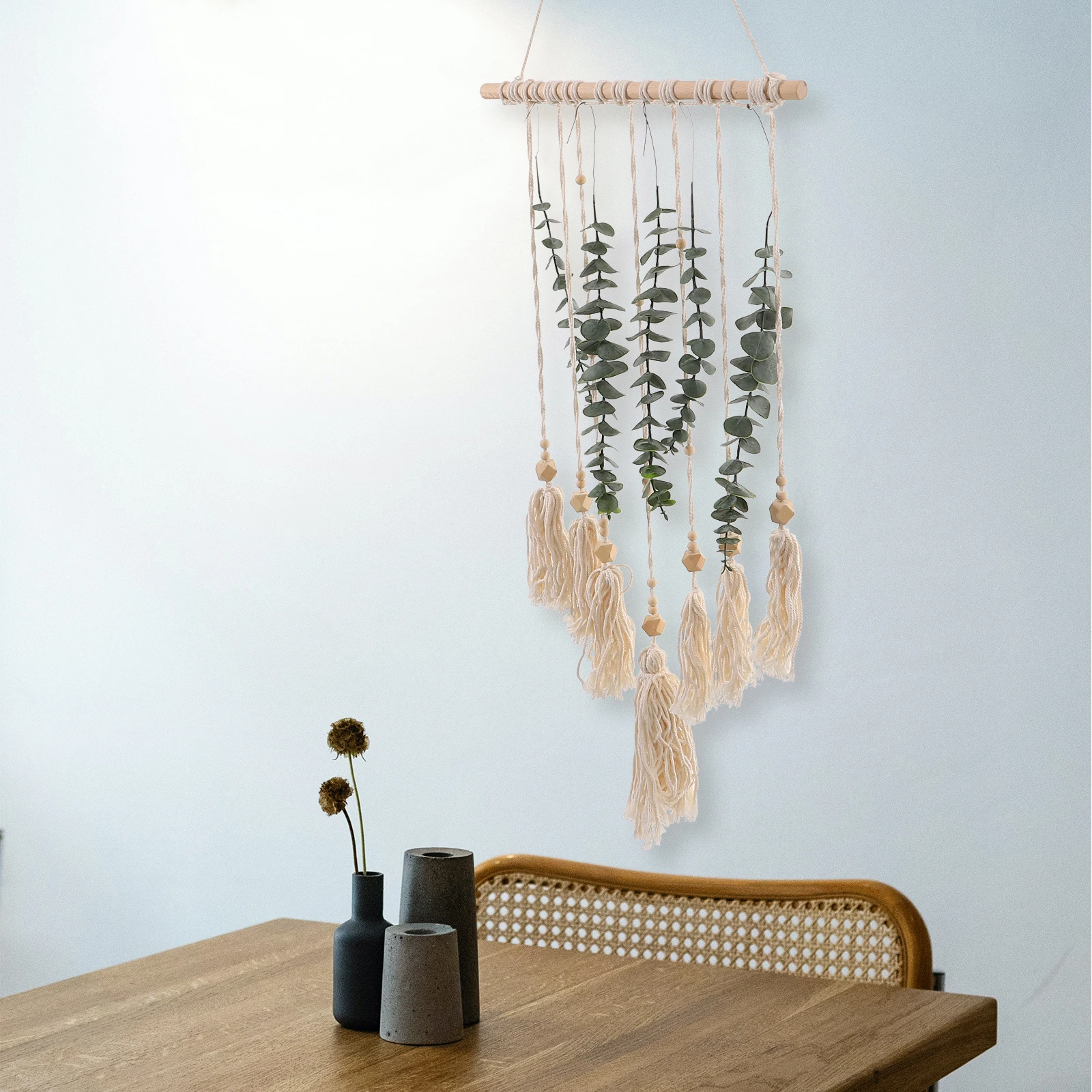 Cotton Macrame Wall Hanging Wreath Art Beige Pendant Artificial Leaf Decor Rustic Breath Durability Practical Long Lasting
Cotton Macrame Wall Hanging Wreath Art Beige Pendant Artificial Leaf Decor Rustic Breath Durability Practical Long Lasting