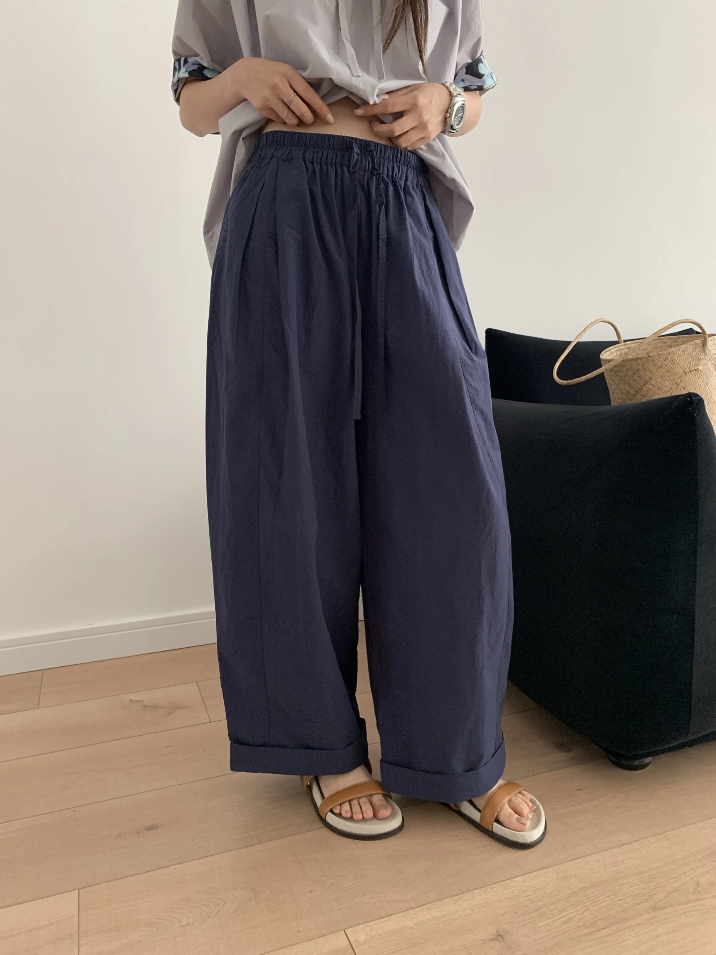 Casual Cotton Linen Straight Leg Dstring Waist Pants Women Summer Thin Versatile Cuffed Long Trousers High Waist ket
Casual Cotton Linen Straight Leg Dstring Waist Pants Women Summer Thin Versatile Cuffed Long Trousers High Waist ket