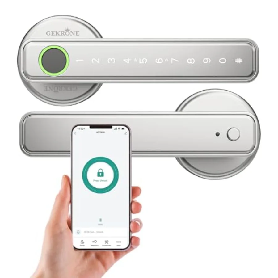 Fingerprint Smart Lever Lock TUYA APP Control Keyless Entry Bluetooth Touchscreen Indoor Handle Biometric Electronic Digital Do
Fingerprint Smart Lever Lock TUYA APP Control Keyless Entry Bluetooth Touchscreen Indoor Handle Biometric Electronic Digital Do