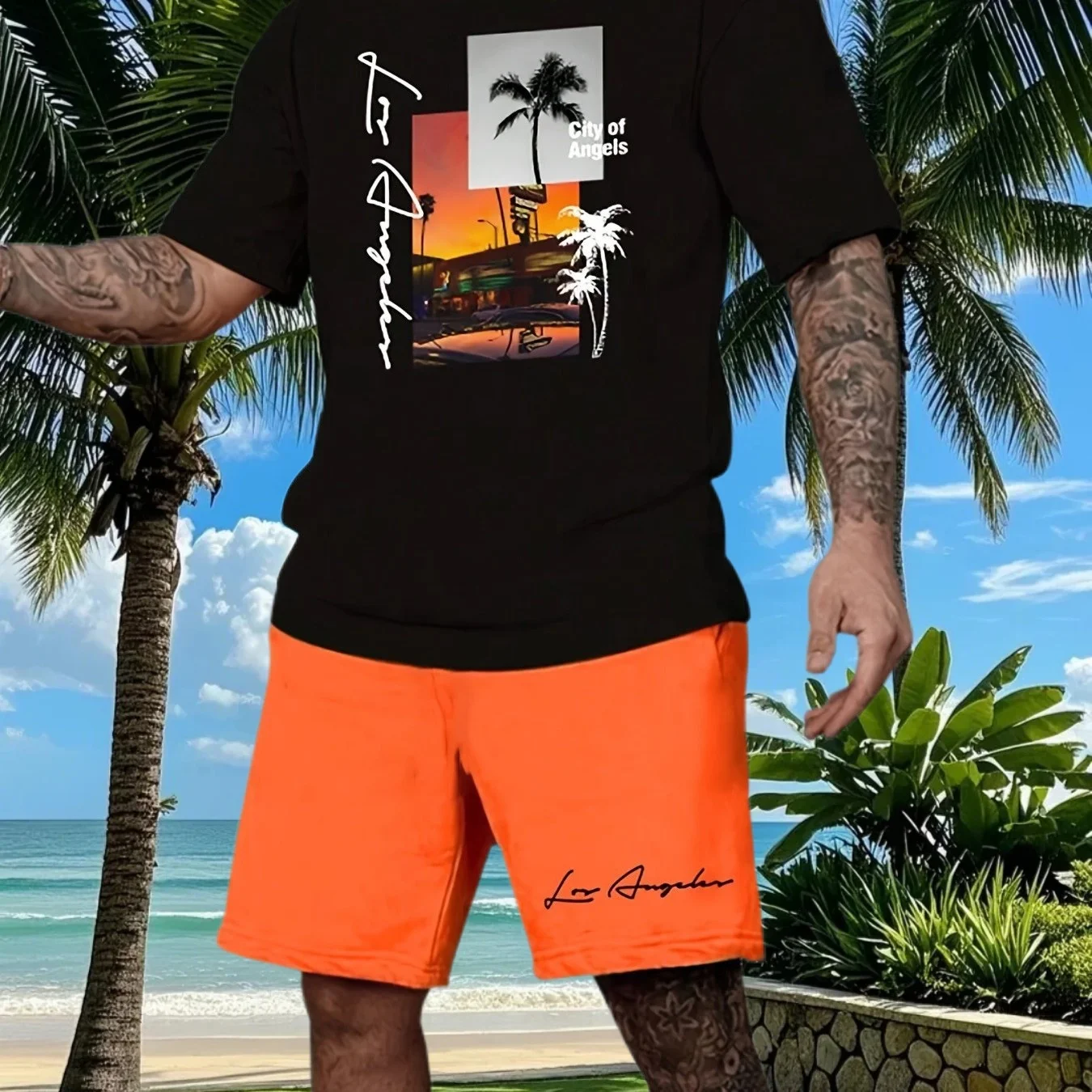 25/26 New Summer Set Men's T-shirt Trendy American Street Printed Round Neck Men's Set Trendy Handsome Sports Two Piece Set
25/26 New Summer Set Men's T-shirt Trendy American Street Printed Round Neck Men's Set Trendy Handsome Sports Two Piece Set