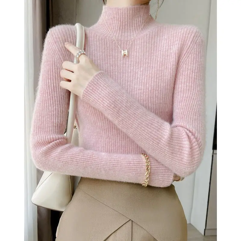 Pink Turtleneck Pullovers Korean Basic Chic Sweater Autumn Winter Girl Women Y2K Streetwear Jumpers Vintage Fashion Casual Top
Pink Turtleneck Pullovers Korean Basic Chic Sweater Autumn Winter Girl Women Y2K Streetwear Jumpers Vintage Fashion Casual Top
