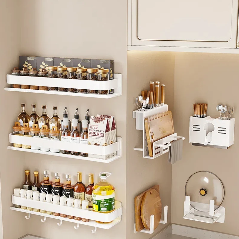 Kitchen Storage Rack, Seasoning Jar Storage Rack, Wall Mounted, Non Perforated Multi-functional Seasoning Rack for Household Use
Kitchen Storage Rack, Seasoning Jar Storage Rack, Wall Mounted, Non Perforated Multi-functional Seasoning Rack for Household Use