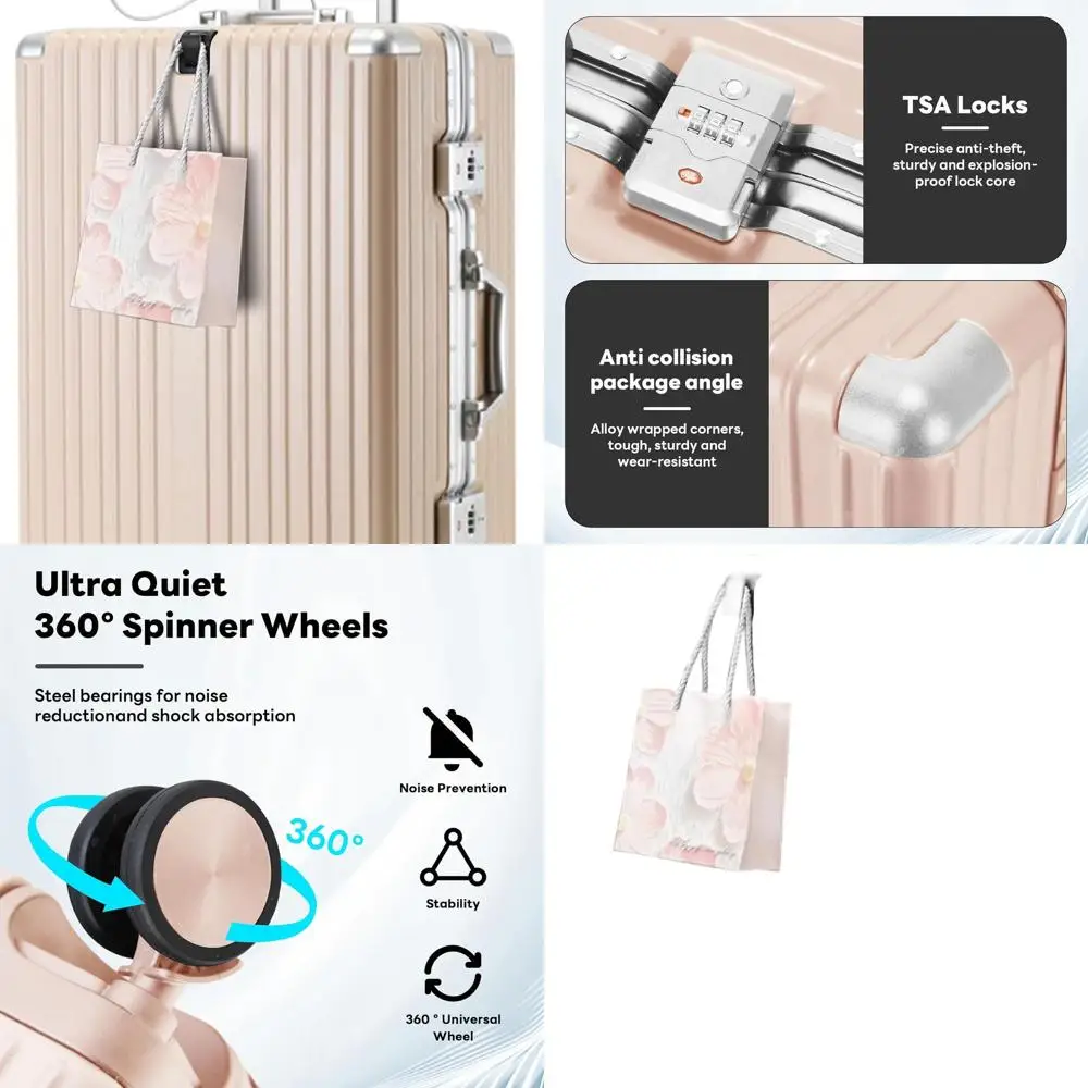 Lightweight 22 Hardside Spinner Luggage with USB Port and 360° Silent Wheels (Pink)
Lightweight 22 Hardside Spinner Luggage with USB Port and 360° Silent Wheels (Pink)