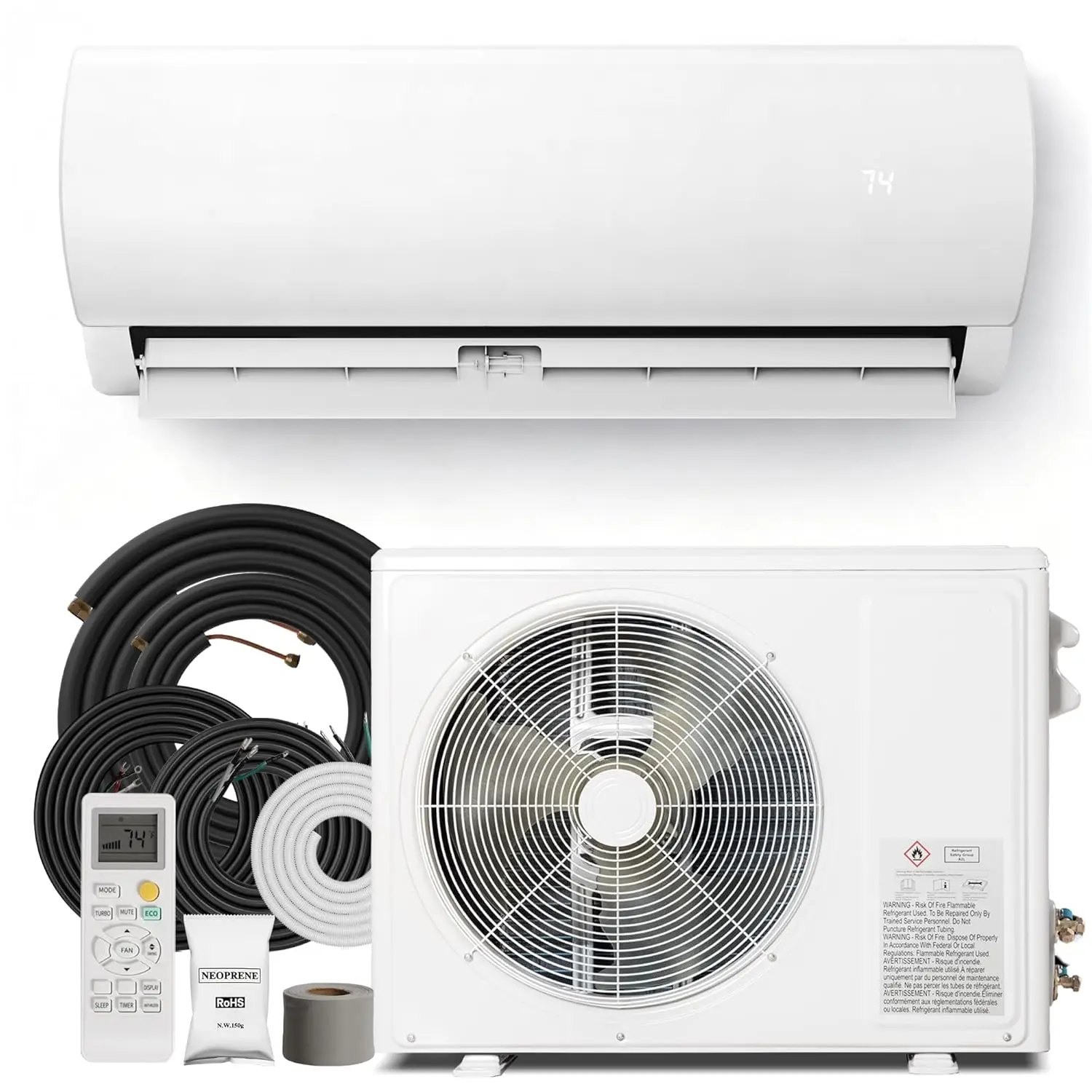 12000 BTU Mini Split AC/Heating System, 19 SEER2 115V Inverter Air Conditioner with 1 Ton Heat pump, Complete, Customized
12000 BTU Mini Split AC/Heating System, 19 SEER2 115V Inverter Air Conditioner with 1 Ton Heat pump, Complete, Customized