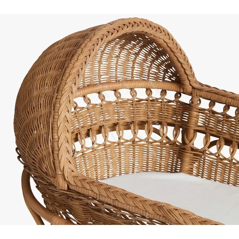 Premium Handmade Rattan Baby Cradle Sustainable Wicker Cradle with Wheels and Shelves Modern Baby Care Furniture
Premium Handmade Rattan Baby Cradle Sustainable Wicker Cradle with Wheels and Shelves Modern Baby Care Furniture
